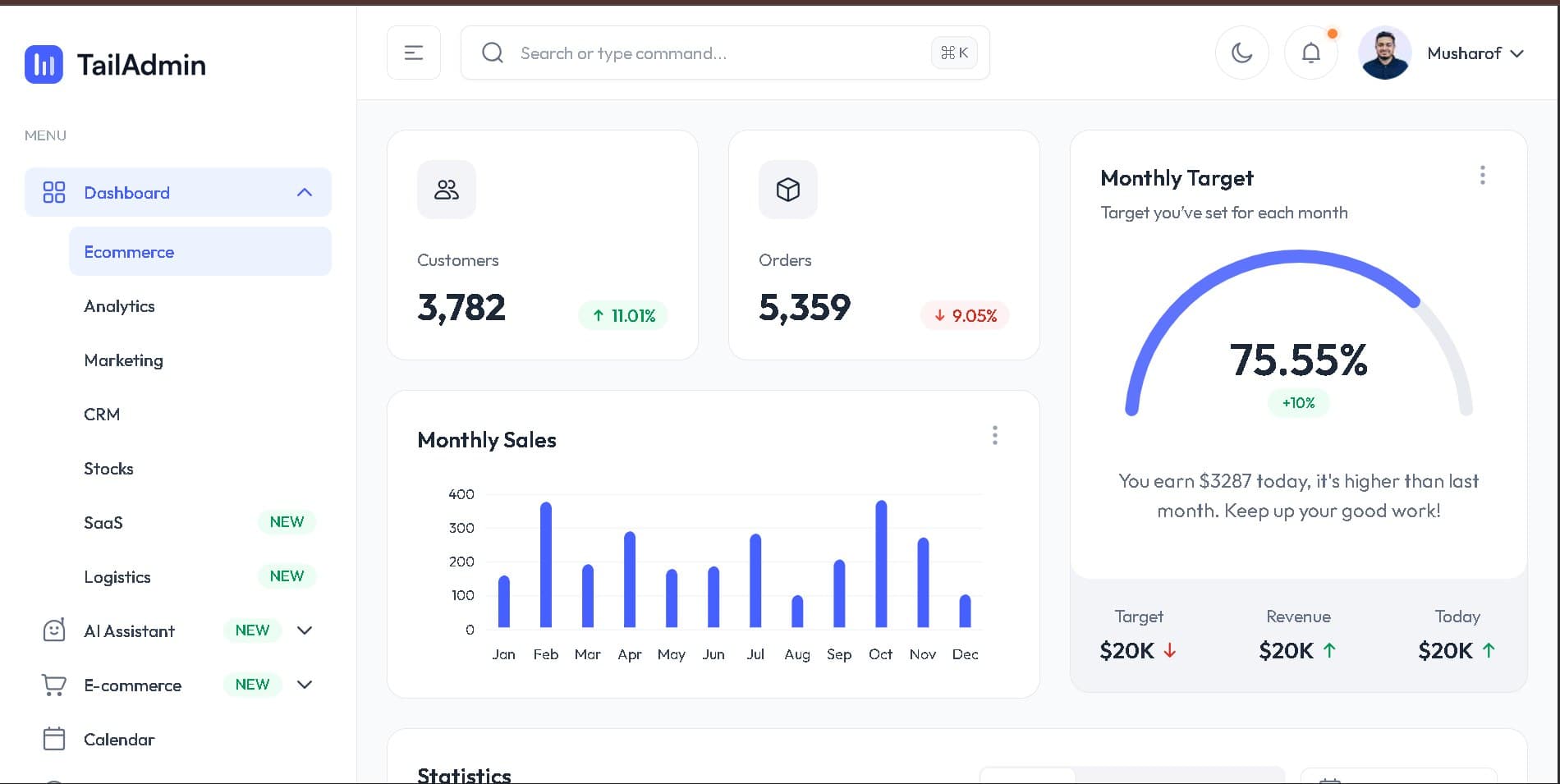 Admin Dashboard - 1